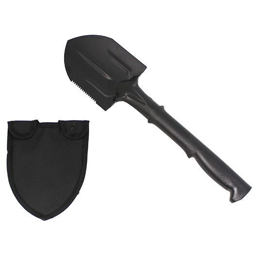 MFH Feldspaten Nylonstiel mit Tasche schwarz