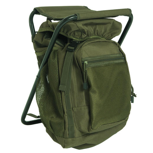 Mil-Tec Ansitzrucksack 20 Liter oliv mit Hocker