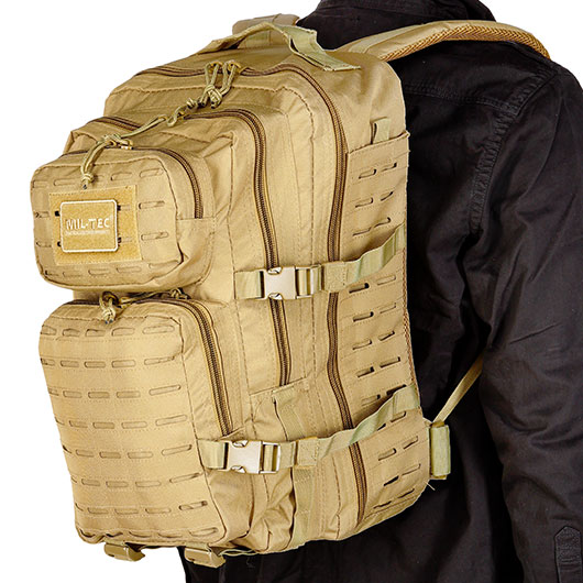 Mil-Tec Rucksack Assault Pack Laser Cut large 36L coyote Bild 5