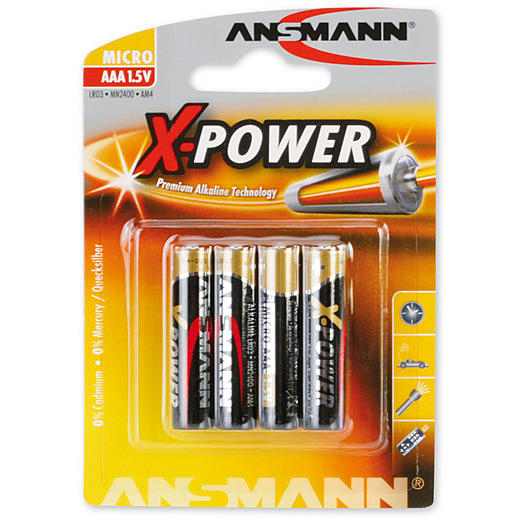 Ansmann X-Power Alkaline Batterie Micro AAA 4er Blister