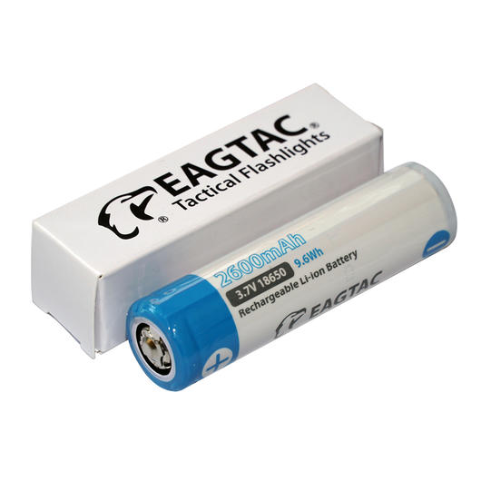 EAGTAC 18650 Lithium Akku, 2600mAh, protected