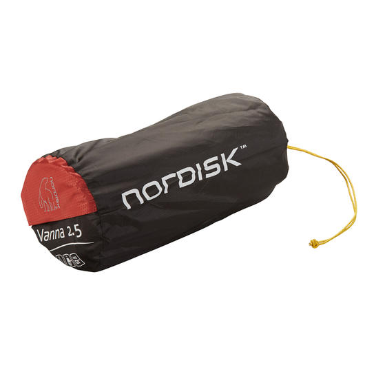 Nordisk Isomatte Vanna 2.5 rot / schwarz selbstaufblasend mit extrem kleinem Packma Bild 2