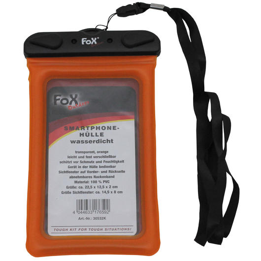 Fox Outdoor Smartphonehlle wasserdicht transparent / orange