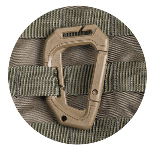 Mil-Tec Karabinerhaken Tactical Karabiner Molle coyote 2 Stck Bild 2