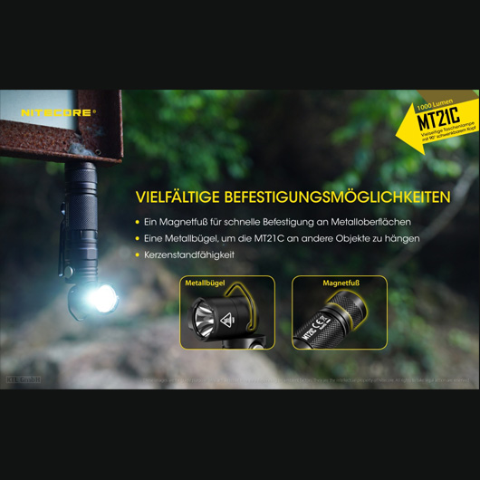 Nitecore LED Taschenlampe MT21C 1000 Lumen Bild 10