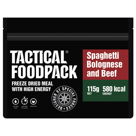 Tactical Foodpack Outdoor-Nahrungsmittel Spaghetti Bolognese 115 g Beutel Bild 1