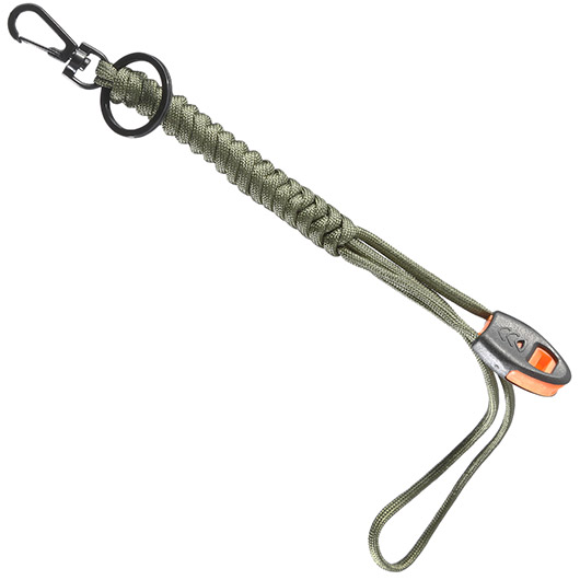 Barbaric Schlsselanhnger Lanyard aus Paracord mit Pfeife oliv Bild 1