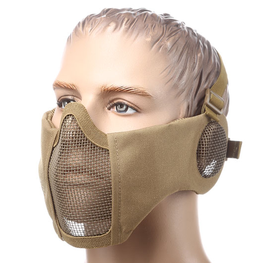 ASG Strike Systems Mesh Mask Gittermaske Full Lower Face mit Ohrabdeckung tan