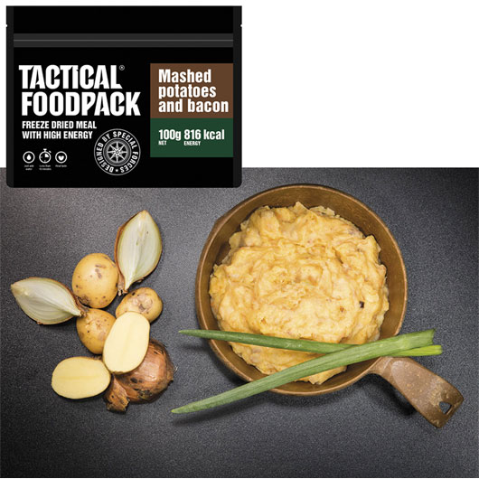 Tactical Foodpack Outdoor Mahlzeit Kartoffelbrei mit Speck