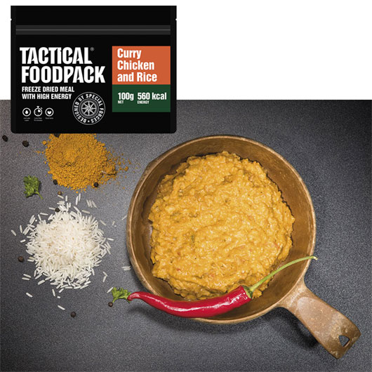Tactical Foodpack Outdoor Mahlzeit Curry-Hühnchen und Reis