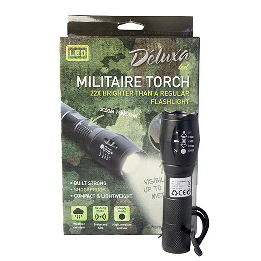 LED-Taschenlampe Military Strobe Self  Defense schwarz Bild 1