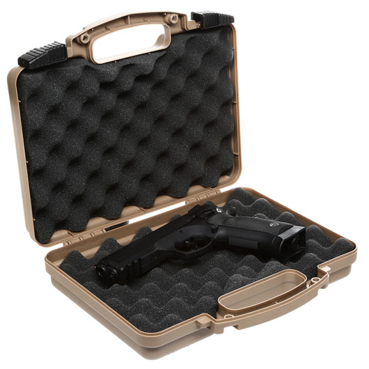 Nuprol Small Hard Case Pistolenkoffer 31 x 21 x 6,5 cm Waben-Schaumstoff tan Bild 4