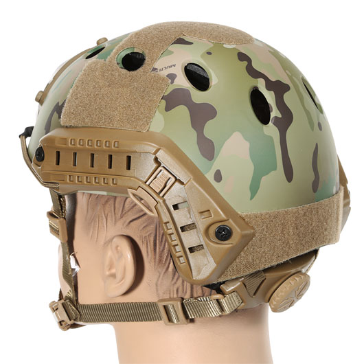 Nuprol FAST Railed Airsoft Helm mit NVG Mount MC-Camo Bild 2