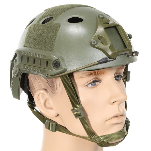 Nuprol Airsoft Helm FAST Railed mit NVG Mount oliv Bild 1