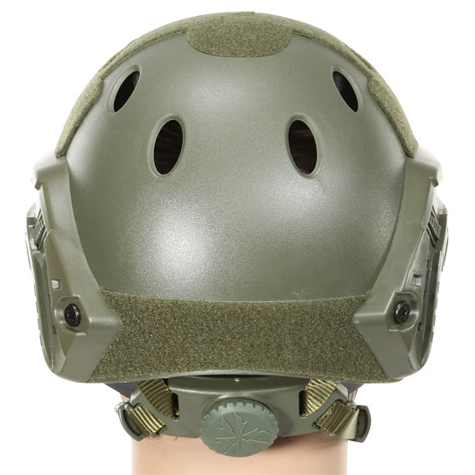 Nuprol FAST Railed Airsoft Helm mit NVG Mount oliv Bild 3