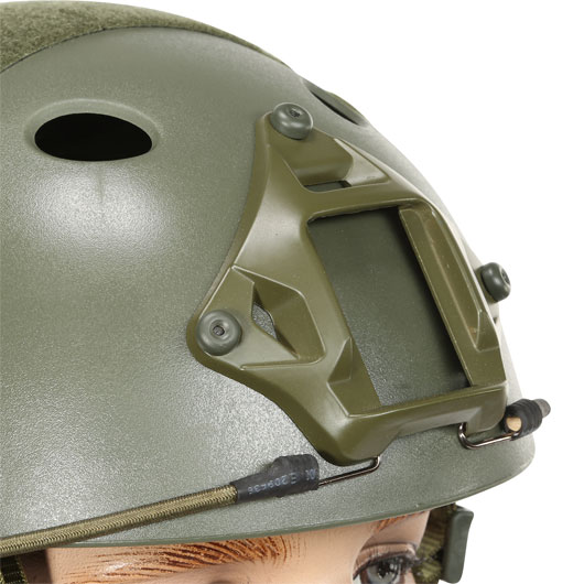 Nuprol FAST Railed Airsoft Helm mit NVG Mount oliv Bild 6