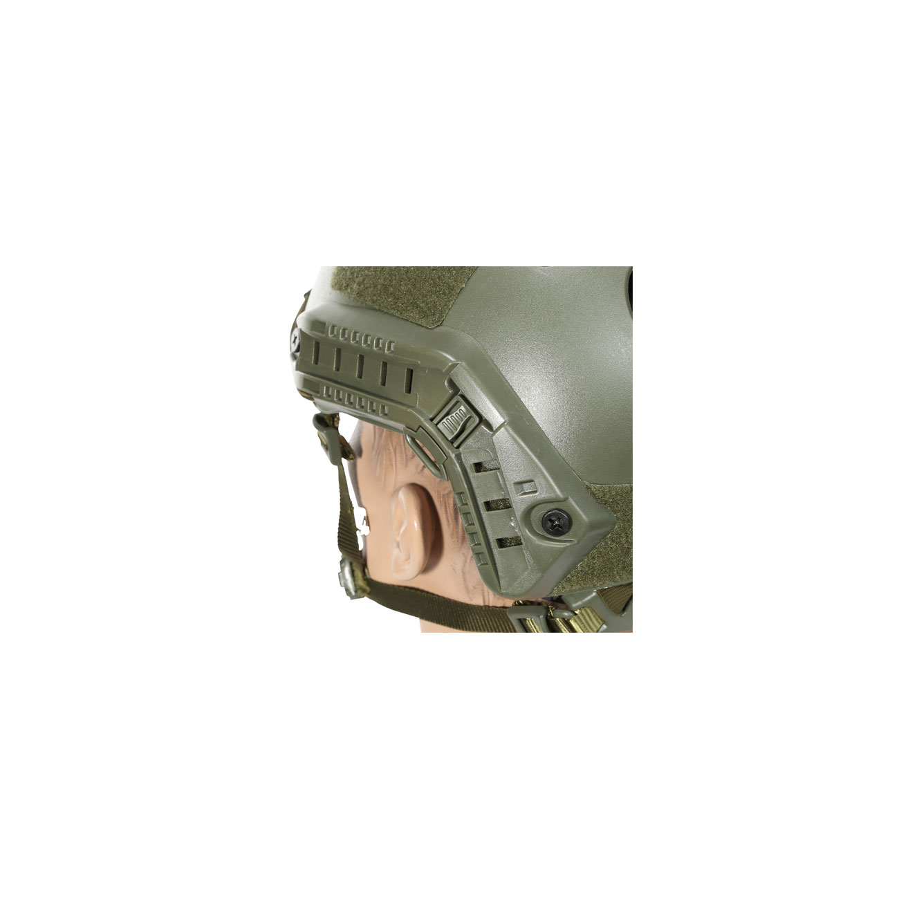Nuprol Airsoft Helm FAST Railed mit NVG Mount oliv Bild 7