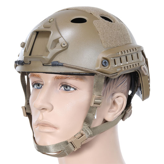 Nuprol FAST Railed Airsoft Helm mit NVG Mount tan