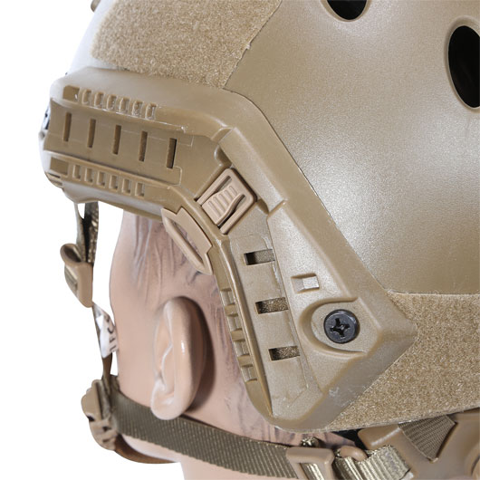 Nuprol Airsoft Helm FAST Railed mit NVG Mount tan Bild 7