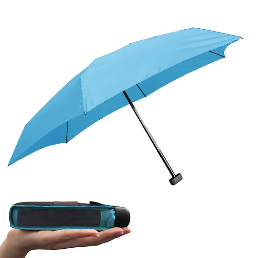 EuroSchirm Regenschirm Dainty mit Mini-Packma eisblau