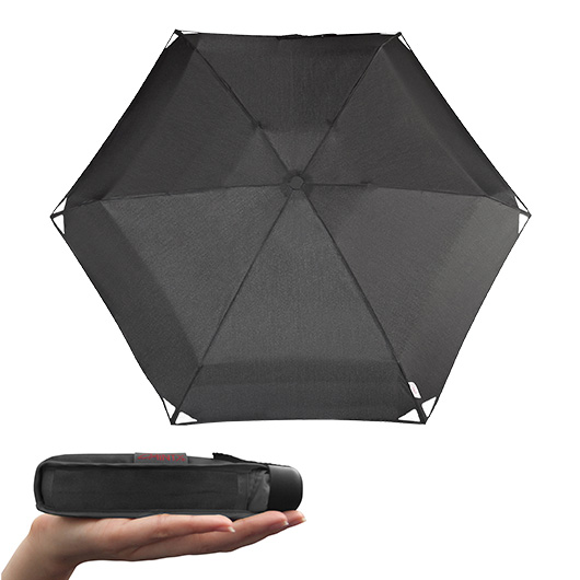 EuroSchirm Regenschirm Dainty mit Mini-Packmaß schwarz reflektierend