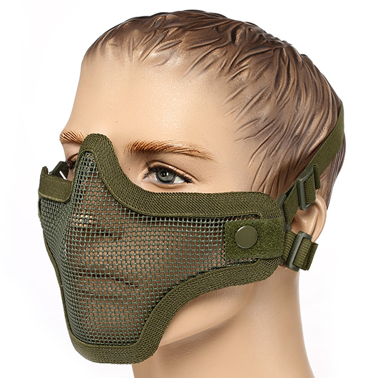 ASG Strike Systems Full Mesh Mask Airsoft Gittermaske Lower Face oliv
