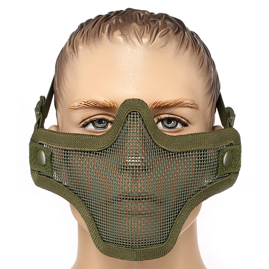 ASG Strike Systems Full Mesh Mask Airsoft Gittermaske Lower Face oliv Bild 1