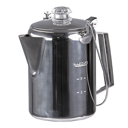 Mil-Tec Kaffeekanne mit Perkolator Edelstahl 1,3 Liter