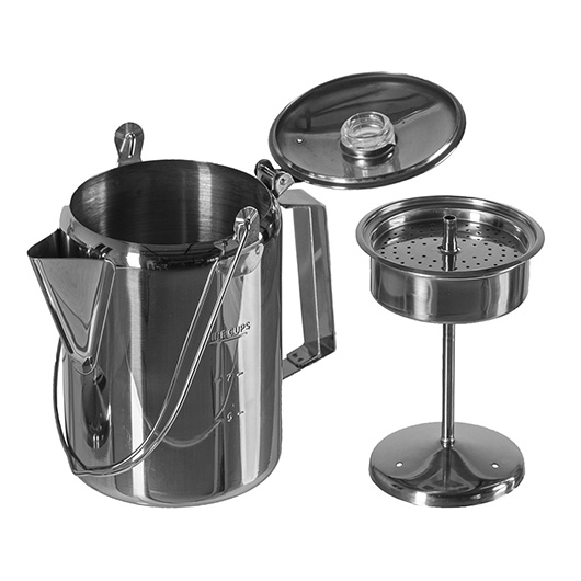 Mil-Tec Kaffeekanne mit Perkolator Edelstahl 1,3 Liter Bild 1