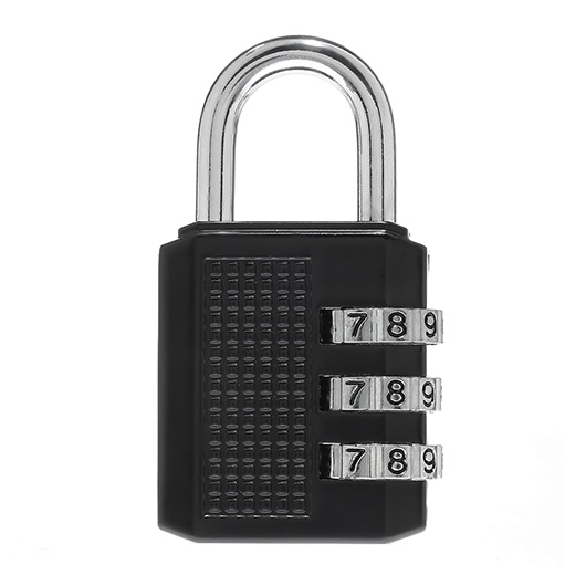 Vorhngeschloss mit 3 stelligem Zahlencode schwarz