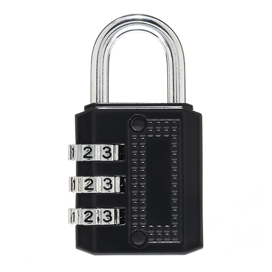Vorhngeschloss mit 3 stelligem Zahlencode schwarz Bild 1