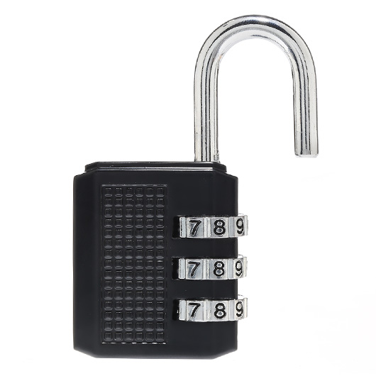 Vorhngeschloss mit 3 stelligem Zahlencode schwarz Bild 2