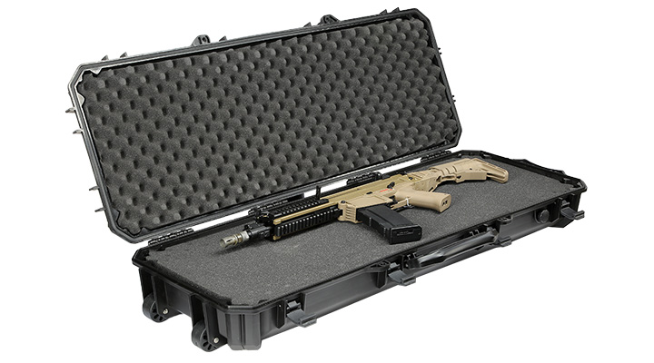 ASG Tactical Rifle Case Waffenkoffer / Trolley 102 x 32,5 x 9 cm Cubed-Schaumstoff IPX7 schwarz Bild 4