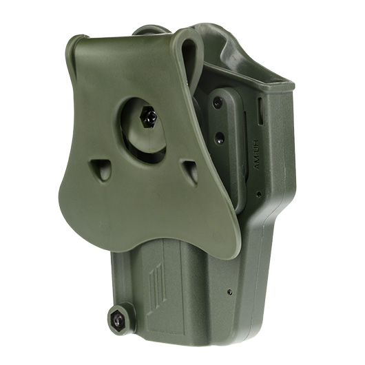 Amomax Per-Fit Universal Tactical Holster Polymer Paddle - passend fr ber 80 Pistolen Rechts oliv Bild 3