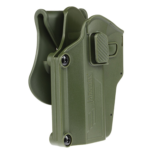 Amomax Per-Fit Universal Tactical Holster Polymer Paddle - passend fr ber 80 Pistolen Links oliv Bild 1