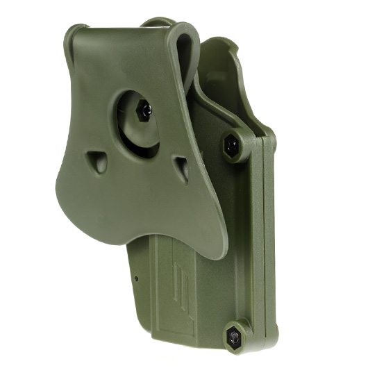 Amomax Per-Fit Universal Tactical Holster Polymer Paddle - passend fr ber 80 Pistolen Links oliv Bild 3
