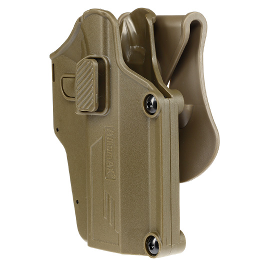 Amomax Per-Fit Universal Tactical Holster Polymer Paddle - passend fr ber 80 Pistolen Rechts Flat Dark Earth Bild 7