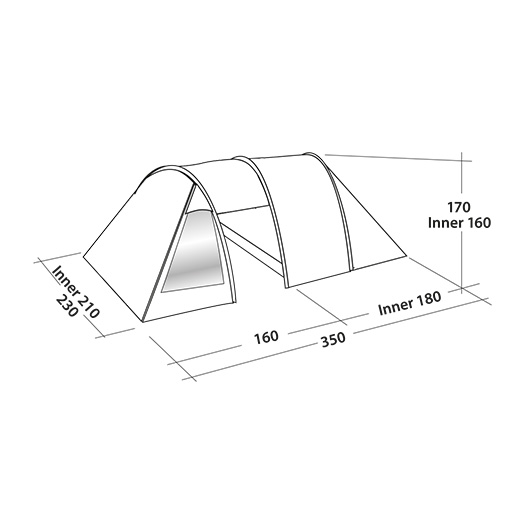 Easy Camp Tunnelzelt Energy 300 Rustic Green fr max. 3 Personen Bild 1