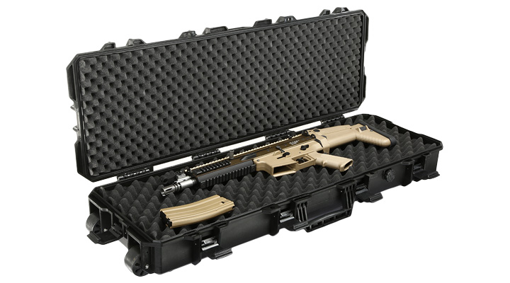 MAX Tactical Large Hard Case Waffenkoffer / Trolley 102 x 36,5 x 14,5 cm Waben-Schaumstoff schwarz Bild 4