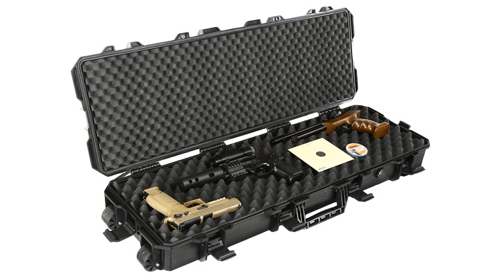 MAX Tactical Large Hard Case Waffenkoffer / Trolley 102 x 36,5 x 14,5 cm Waben-Schaumstoff schwarz Bild 5