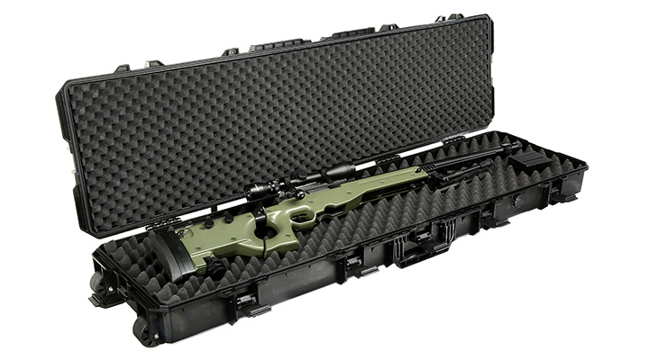 MAX Tactical X-Large Hard Case Waffenkoffer / Trolley 139 x 40 x 14,5 cm Waben-Schaumstoff schwarz Bild 4