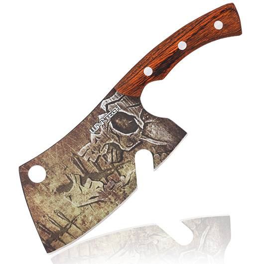 Wartech Jagd Messer mit Holzgriff inkl. Nylonscheide braun