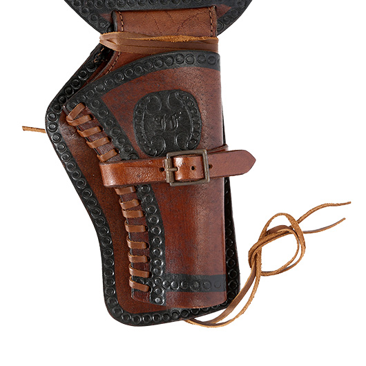 Western Revolver Grtel mit Holster Echtleder braun/schwarz Bild 4