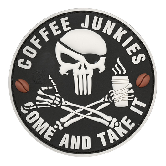 JTG 3D Rubber Patch mit Klettflche Coffee Junkies swat