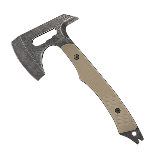 Wartech Wurf- und Survivalaxt stonewash inkl. Scheide schwarz/tan