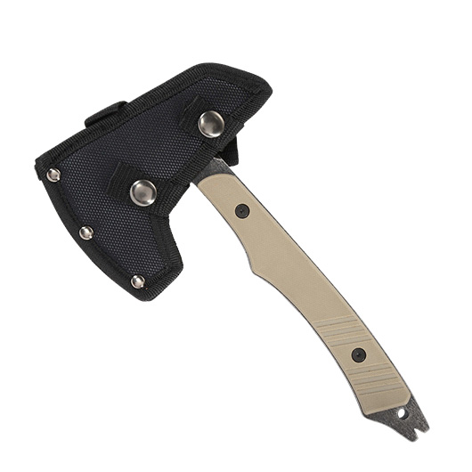 Wartech Wurf- und Survivalaxt stonewash inkl. Scheide schwarz/tan Bild 4