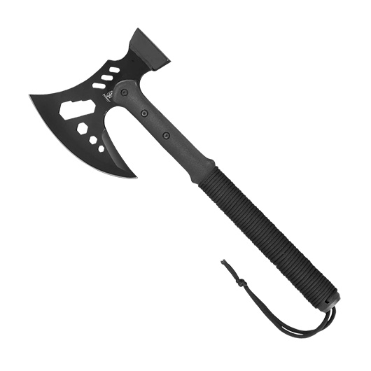 Buckshot Knives Survival Axt Tomahawk mit Tools inkl. Nylontasche schwarz