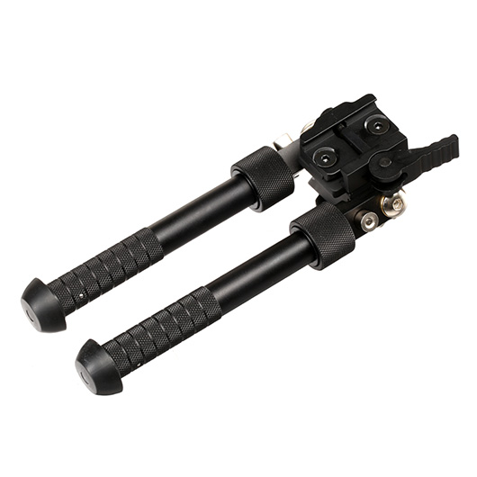 APS Tactical 5 Position Zweibein mit 21mm QD-Halterung - Gummife 158 - 238 mm schwarz