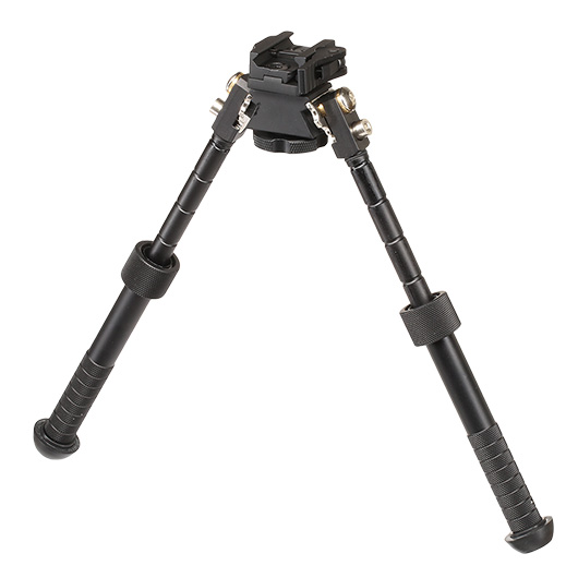 APS Tactical 5 Position Zweibein mit 21mm QD-Halterung - Gummife 158 - 238 mm schwarz Bild 1