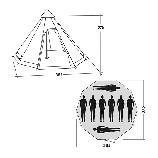 Easy Camp Familienzelt Moonlight Tipi fr max. 8 Personen grau/khaki Bild 1